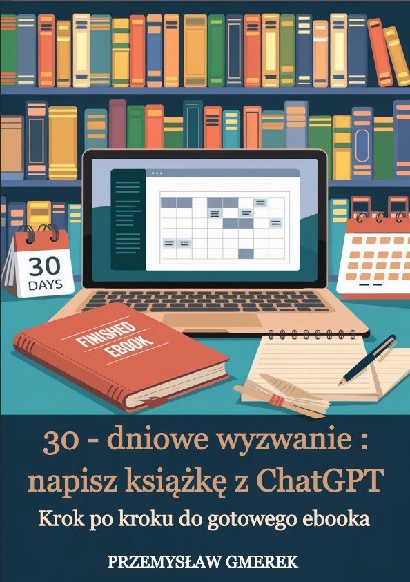 30-dniowe wyzwanie: napisz książkę z ChatGPT - krok po kroku do gotowego ebooka okładka