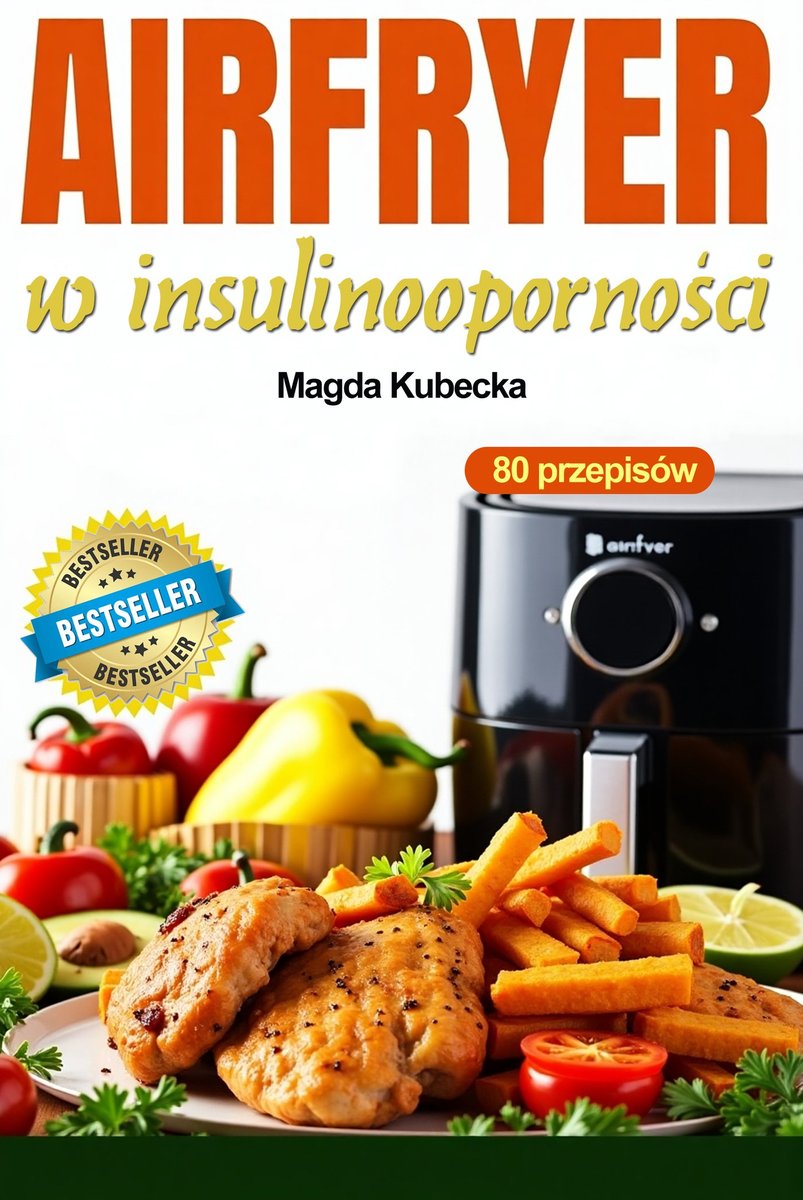 AirFryer w insulinooporności. 80 szybkich i smacznych przepisów na frytkownicy beztłuszczowej okładka