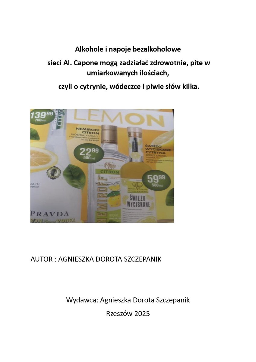 Alkohole i napoje bezalkoholowe sieci Al. Capone mogą zadziałać zdrowotnie, pite w umiarkowanych ilościach,  czyli o cytrynie, wódeczce i piwie słów kilka okładka