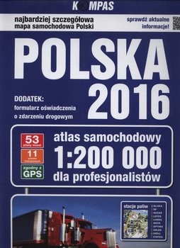 Atlas samochodowy Polska 2016 dla profesjonalistów 1:200 000 okładka