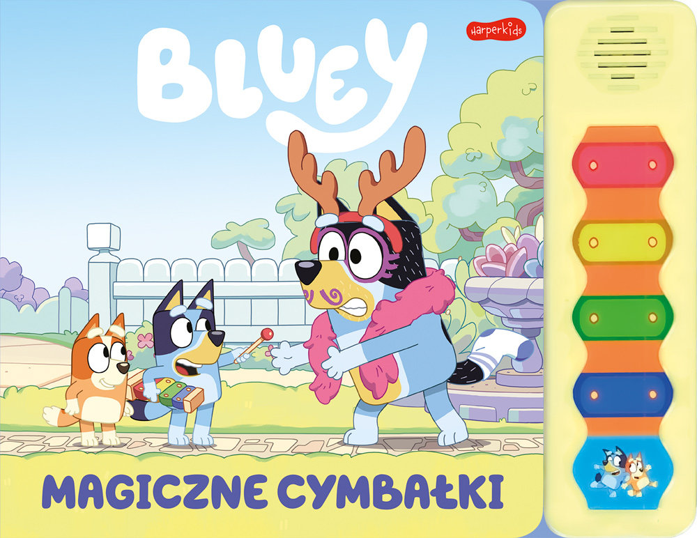Bluey. Magiczne cymbałki. Książeczka z dźwiękami okładka