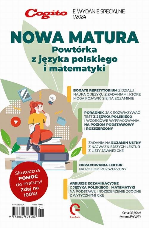 Cogito. E-wydanie specjalne. Nowa Matura Powtórka z języka polskiego i matematyki okładka