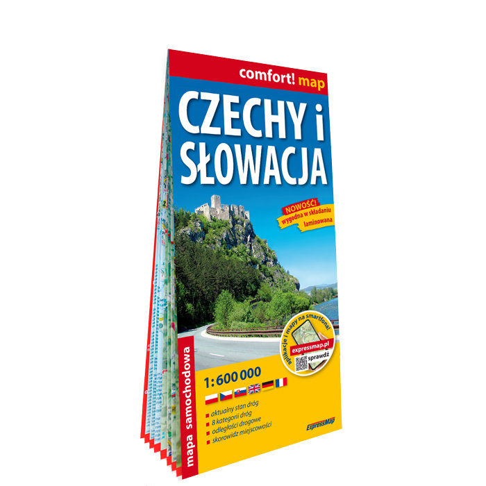 Czechy i Słowacja laminowana mapa samochodowa 1:600 000 okładka