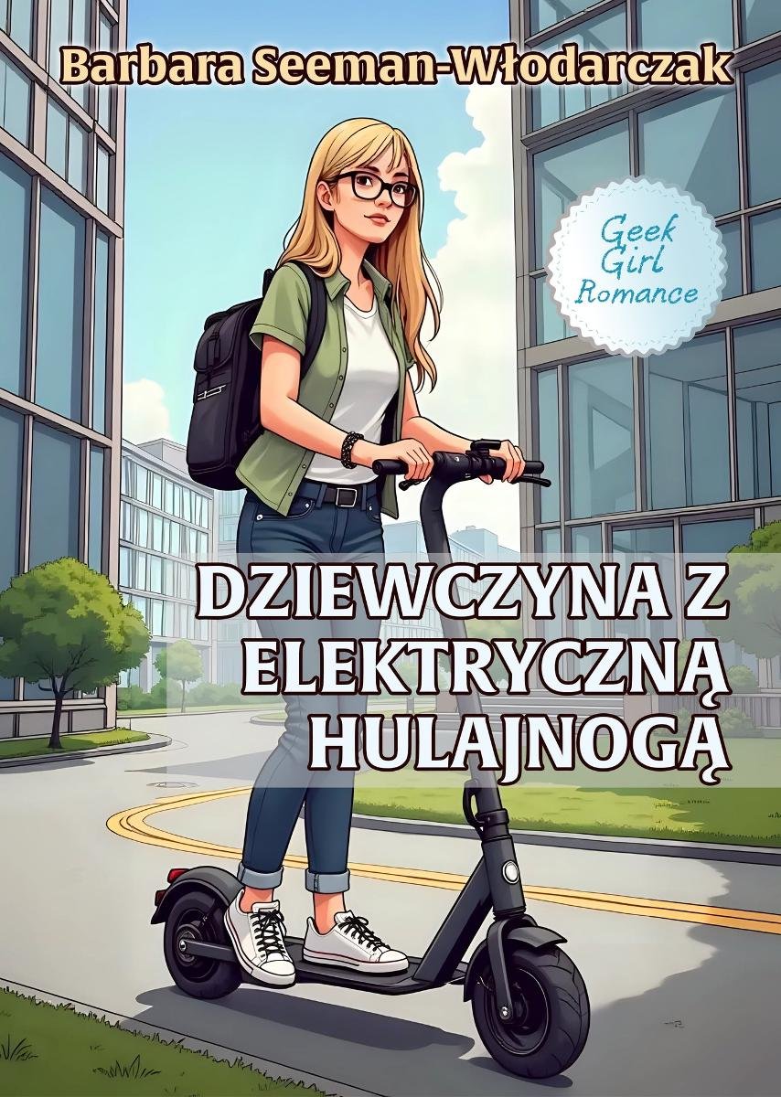 Dziewczyna z elektryczną hulajnogą okładka