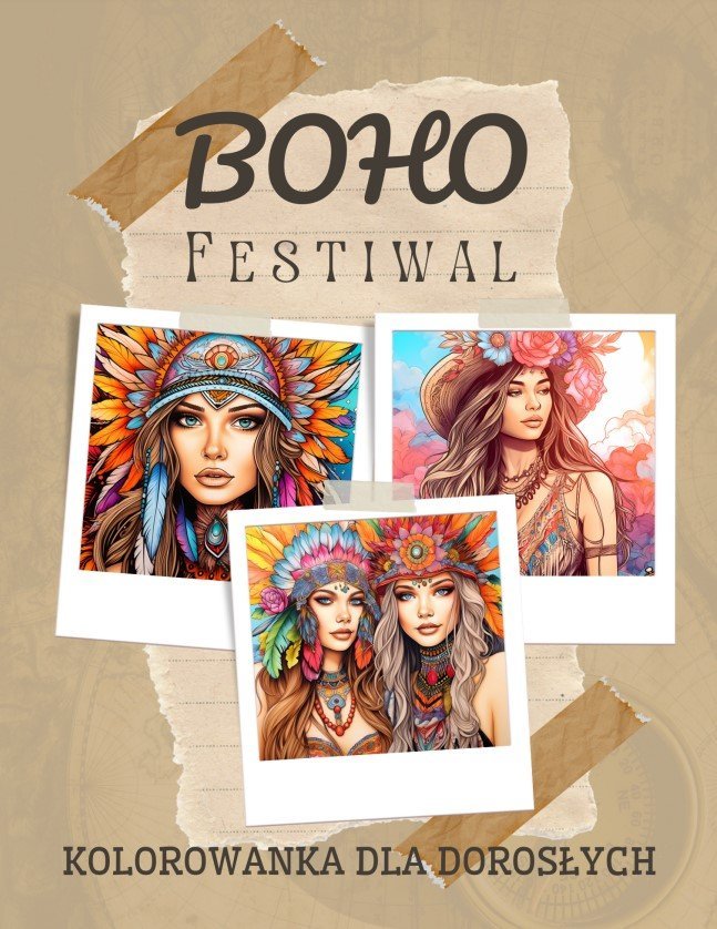 Kolorowanka dla Dorosłych Boho Festiwal okładka