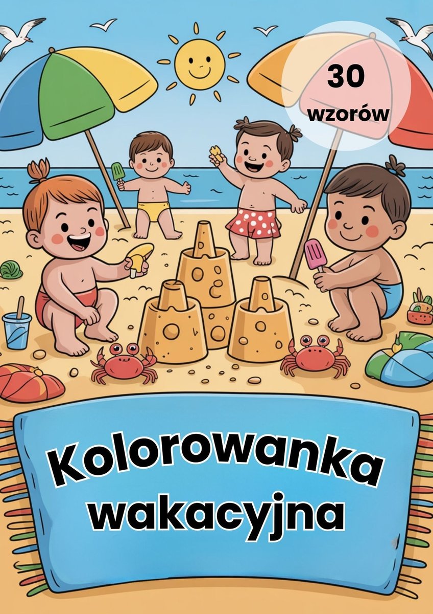 Kolorowanka dla dzieci - wakacje 30 okładka