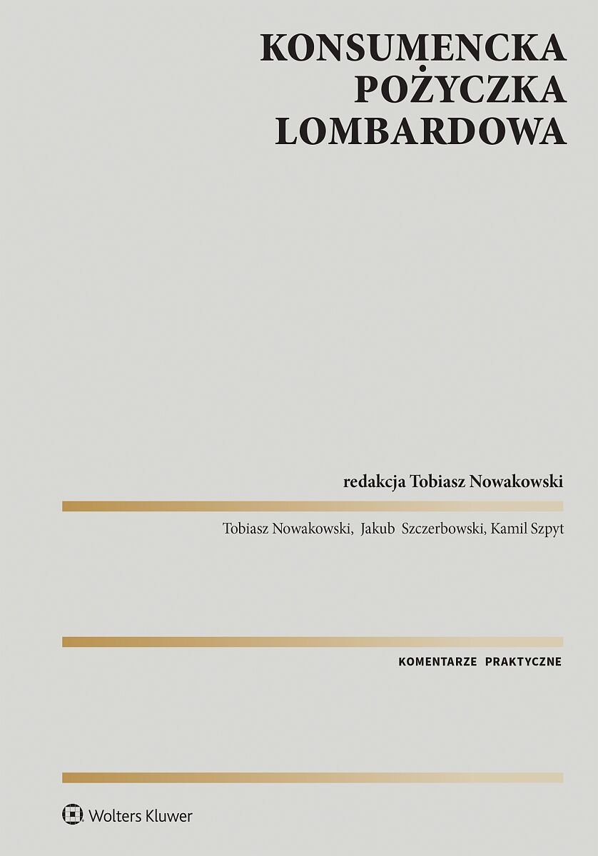 Konsumencka pożyczka lombardowa. Komentarz okładka