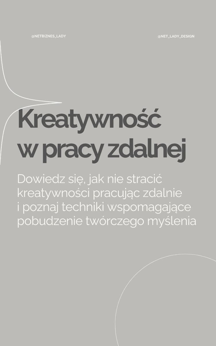 Kreatywność w pracy zdalnej. Jak nie stracić kreatywności pracując zdalnie i techniki na pobudzenie twórczego myślenia - ebook PDF okładka