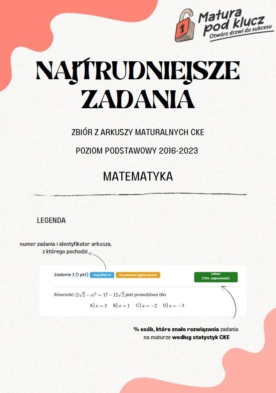 Matematyka podstawowa. Zbiór zadań maturalnych "Matura pod klucz" okładka