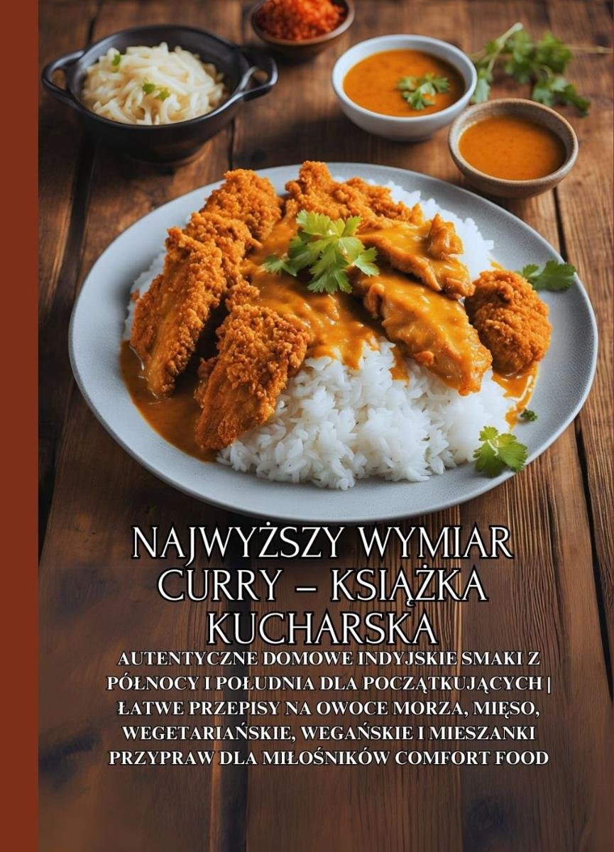 Najwyższy wymiar curry – książka kucharska: Autentyczne domowe indyjskie smaki z północy i południa dla początkujących | Łatwe przepisy na owoce morza, mięso, wegetariańskie, wegańskie i mieszanki przypraw dla miłośników comfort food okładka