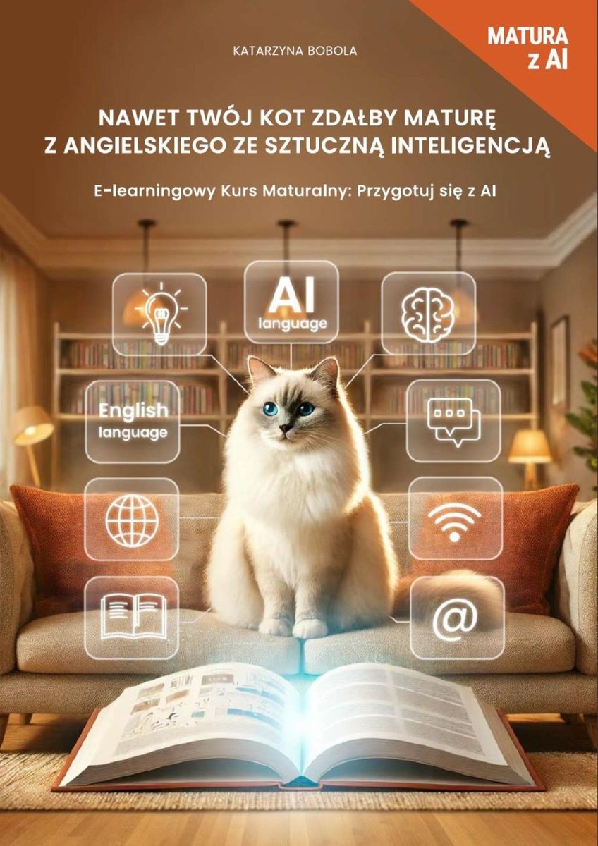 Nawet twój kot zdałby maturę z angielskiego ze sztuczną inteligencją - ebook PDF okładka