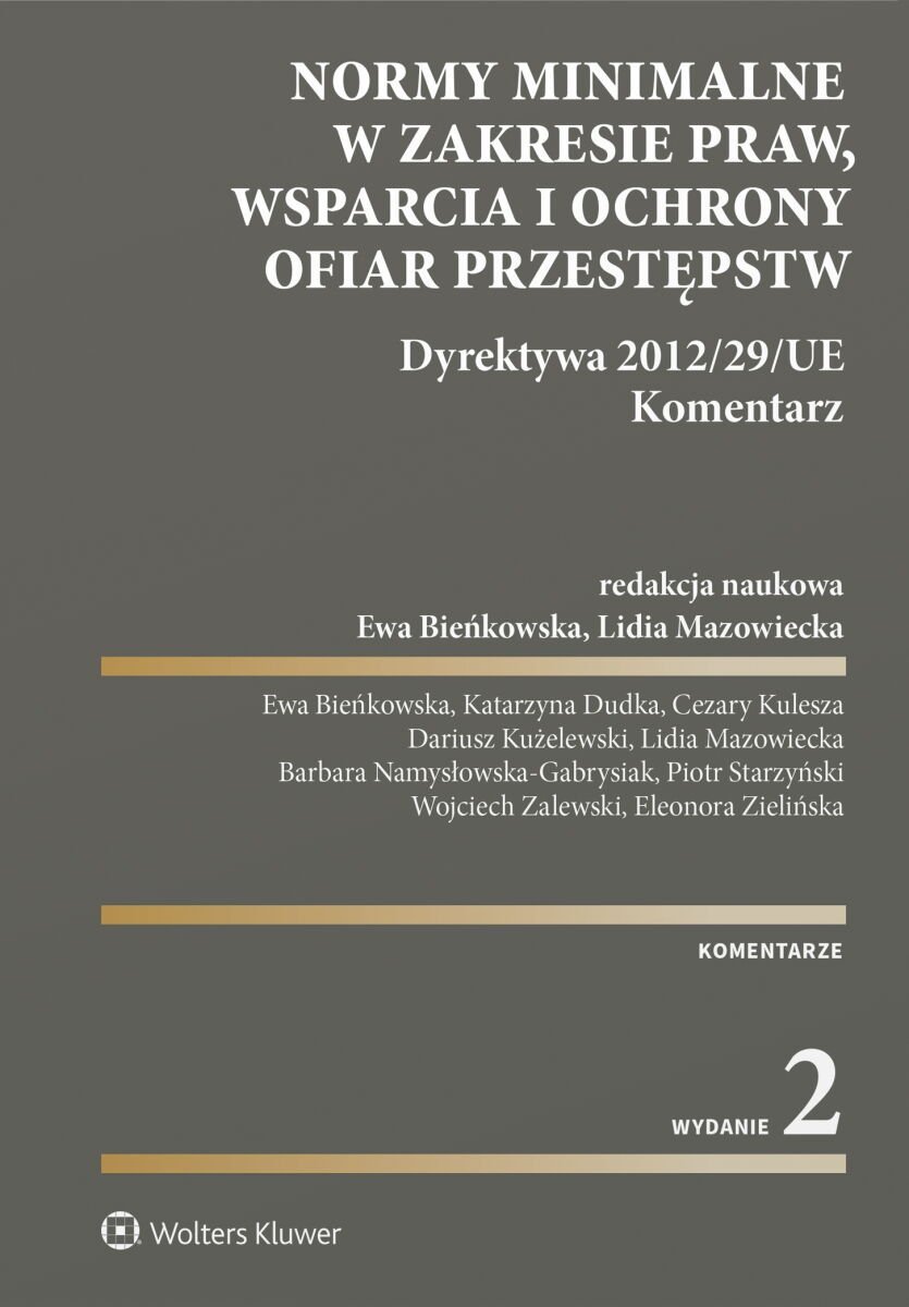 Normy minimalne w zakresie praw, wsparcia i ochrony ofiar przestępstw okładka