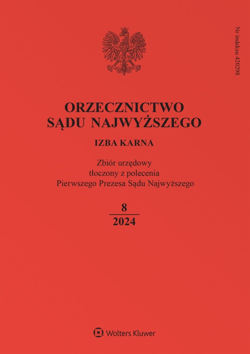 Orzecznictwo Sądu Najwyższego. Izba Karna. Nr 8/2024 okładka