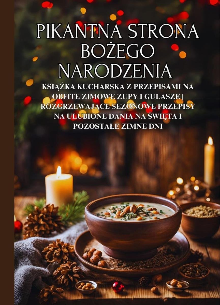 Pikantna strona Bożego Narodzenia: Książka kucharska z przepisami na obfite zimowe zupy i gulasze | Rozgrzewające sezonowe przepisy na ulubione dania na święta i pozostałe zimne dni okładka