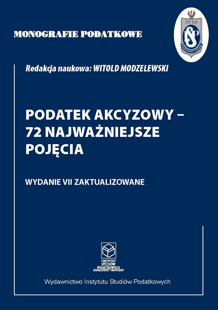 Podatek akcyzowy -72 najważniejsze pojęcia okładka
