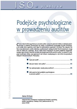 Podejście psychologiczne w prowadzeniu auditów okładka