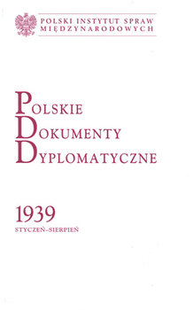 Polskie Dokumenty Dyplomatyczne 1939 Styczeń-Sierpień okładka
