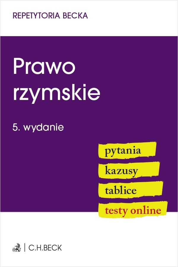 Prawo rzymskie. Pytania. Kazusy. Tablice. Testy online okładka