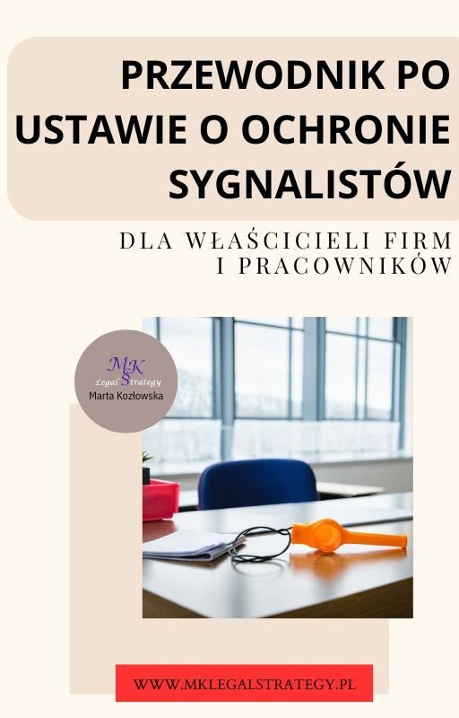 Przewodnik po ustawie o ochronie sygnalistów dla właścicieli firm i pracowników okładka