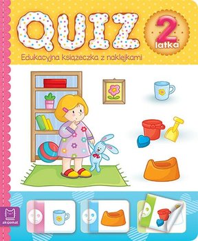Quiz 2-latka. Edukacyjna książeczka z naklejkami okładka