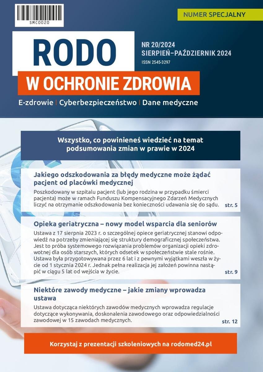 RODO w ochronie zdrowia. Numer specjalny 20 okładka