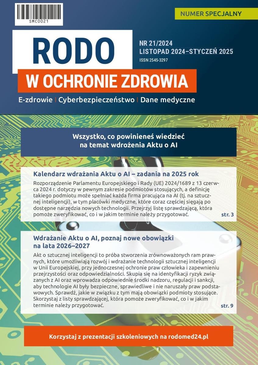 RODO w ochronie zdrowia. Numer specjalny 21 okładka