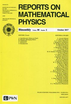 Reports on Mathematical Physics 80/2 2017 okładka