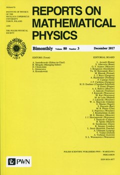 Reports on Mathematical Physics 80/3 2017 Kraj okładka