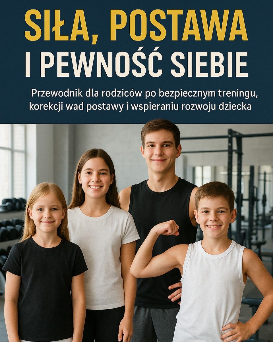 Siła, Postawa i Pewność Siebie: Przewodnik dla rodziców po bezpiecznym treningu, korekcji wad postawy i wspieraniu rozwoju dziecka okładka