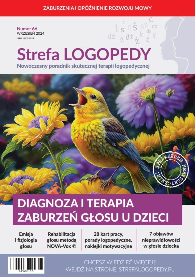 Strefa LOGOPEDY, numer 66, Diagnoza i terapia zaburzeń głosu u dzieci okładka