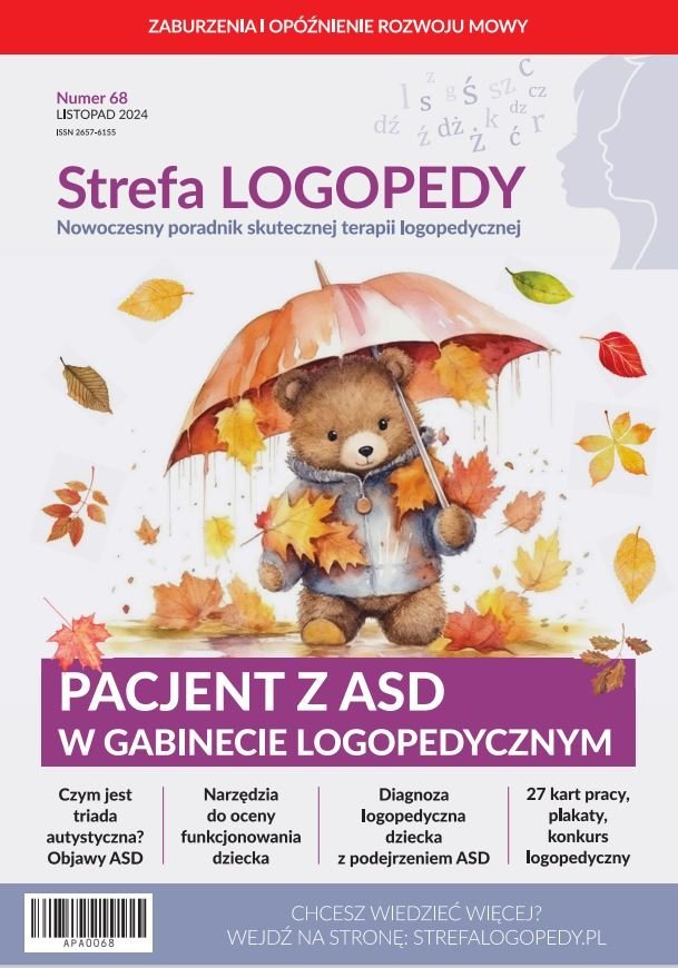 Strefa LOGOPEDY, numer 68, Pacjent z asd w gabinecie logopedycznym okładka