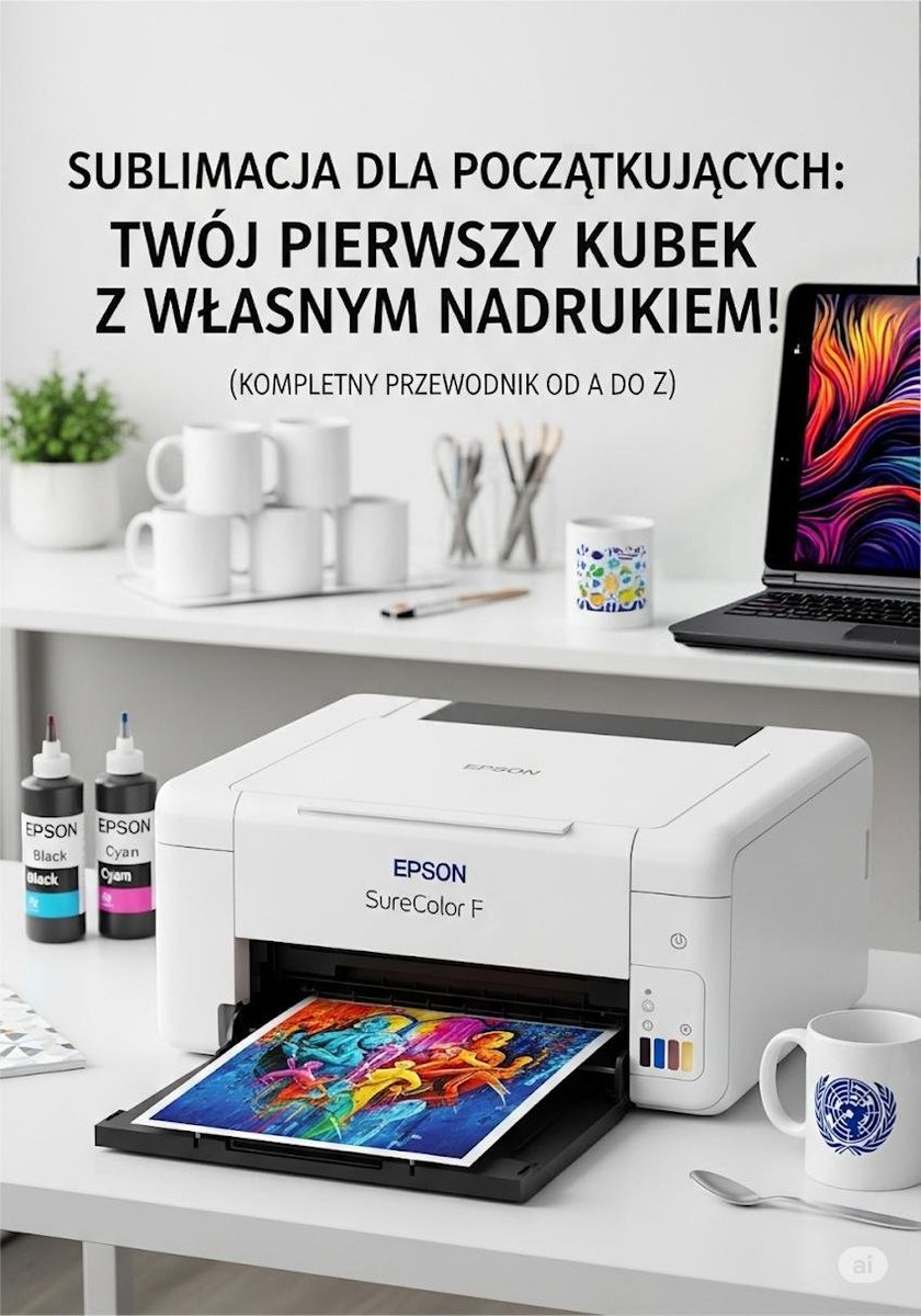 Sublimacja dla Początkujących. Twój Pierwszy Kubek z Własnym Nadrukiem (Kompletny Przewodnik od A do Z) okładka