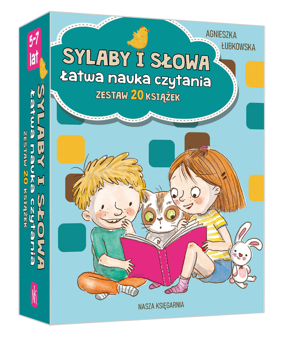 Sylaby i słowa. Łatwa nauka czytania - zestaw 20 książek cover