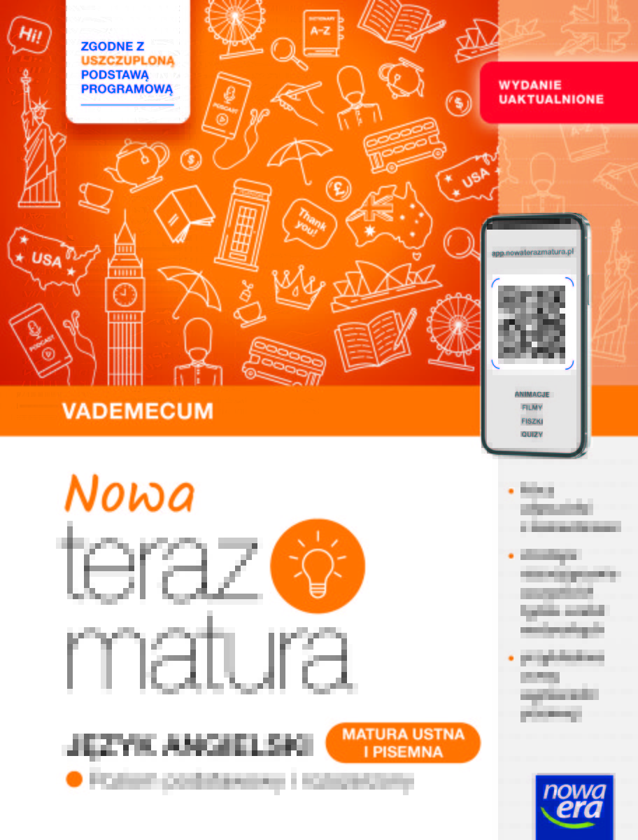Teraz matura 2025-2026 Język angielski. Vademecum. Zakres podstawowy i rozszerzony okładka