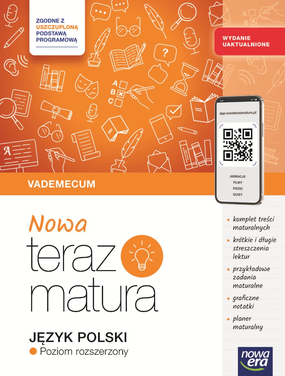 Teraz matura 2025/2026 Język polski. Vademecum z materiałami cyfrowymi. Zakres rozszerzony okładka