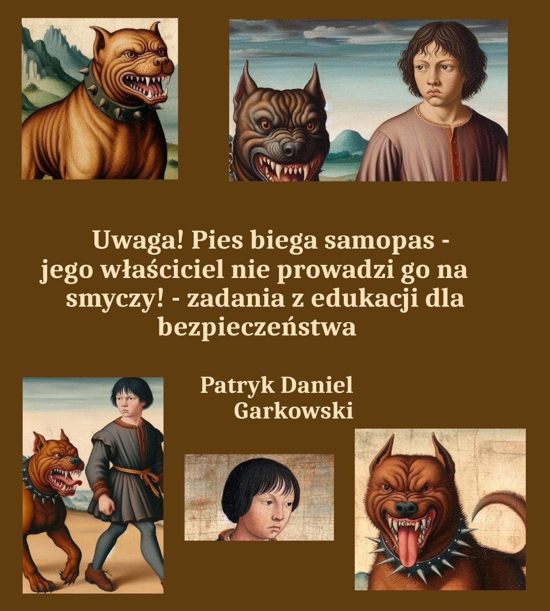 Uwaga! Pies biega samopas - jego właściciel nie prowadzi go na smyczy! - zadania z edukacji dla bezpieczeństwa okładka