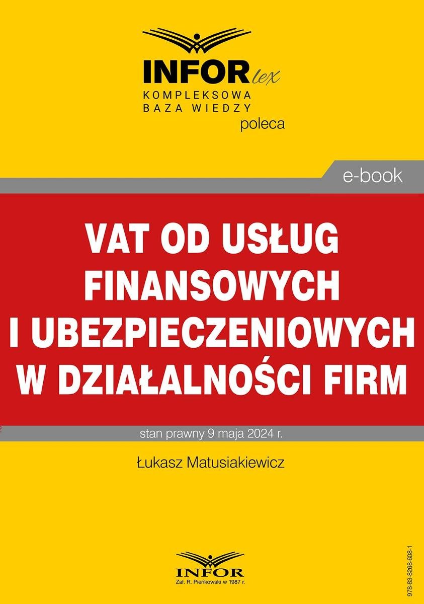 VAT od usług finansowych i ubezpieczeniowych w działalności firm okładka