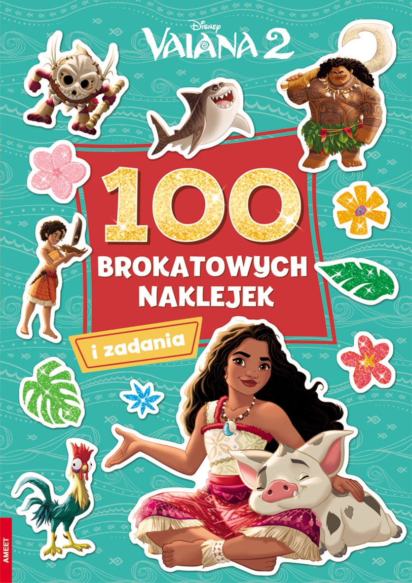 Vaiana 2. 100 brokatowych naklejek okładka