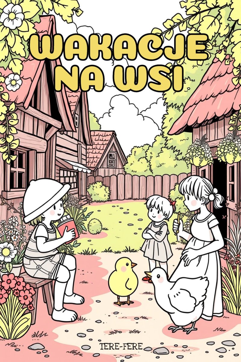 Wakacje na wsi. Kolorowanki do druku - ebook PDF okładka