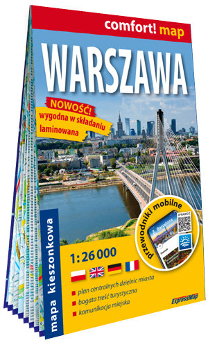 Warszawa kieszonkowy laminowany plan miasta 1:26 000 okładka