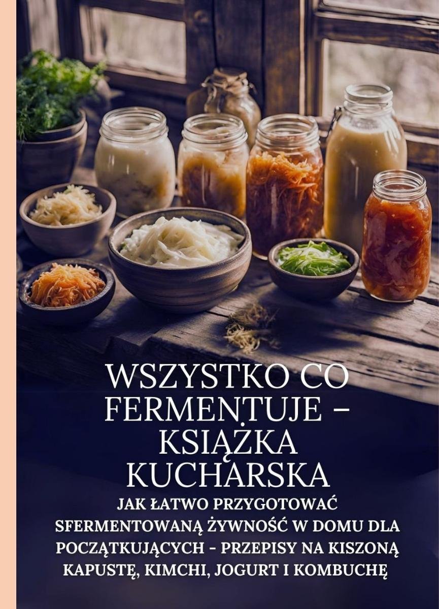 Wszystko co fermentuje - książka kucharska: Jak łatwo przygotować sfermentowaną żywność w domu dla początkujących - przepisy na kimchi, kiszoną kapustę, jogurt i kombuchę okładka