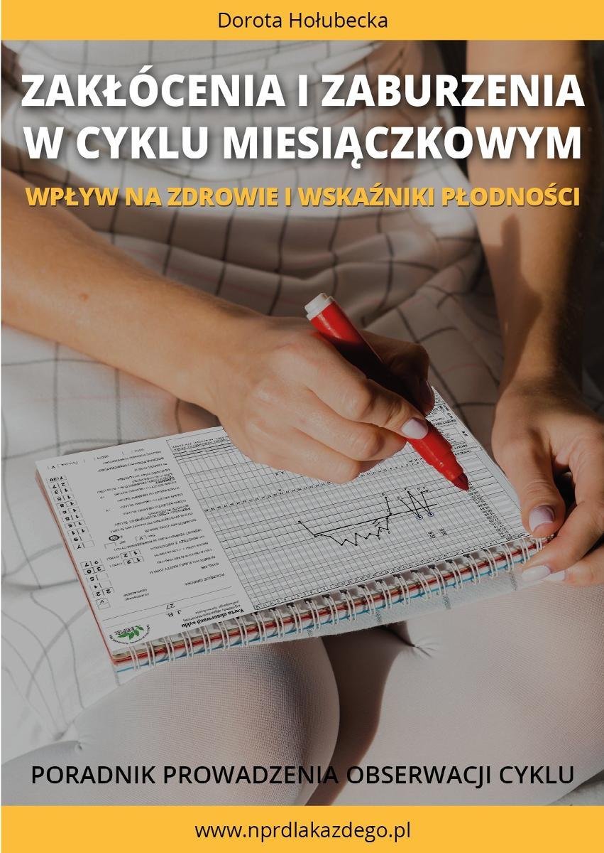 Zakłócenia i zaburzenia w cyklu miesiączkowym. Wpływ na zdrowie i wskaźniki płodności. Poradnik prowadzenia obserwacji cyklu okładka