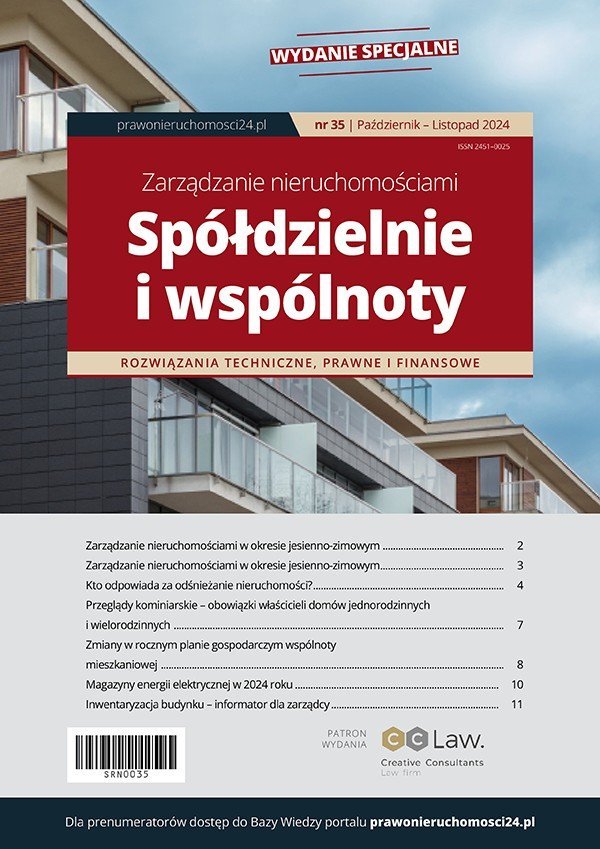 Zarządzanie nieruchomościami, spółdzielnie i wspólnoty nr 35 okładka